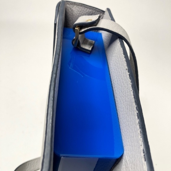 Rare Meli Melo Thela Prep Spex Pebbled Leather Light Stone Grey Shoulder Purse - Picture 8 of 16